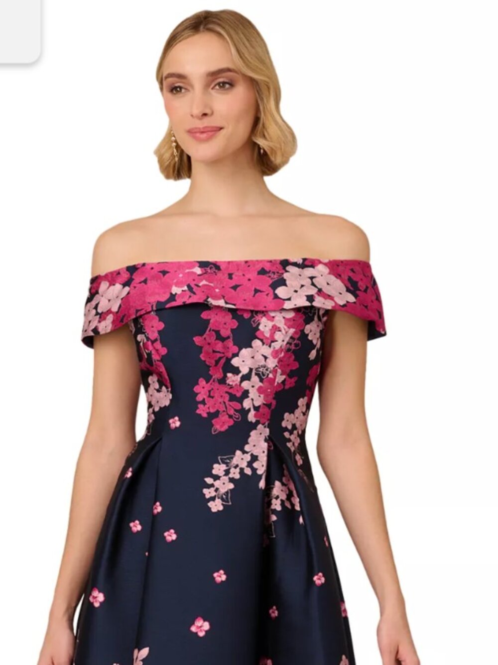 Adrianna Papell Floral Off-the-shoulder Dress, Size 10